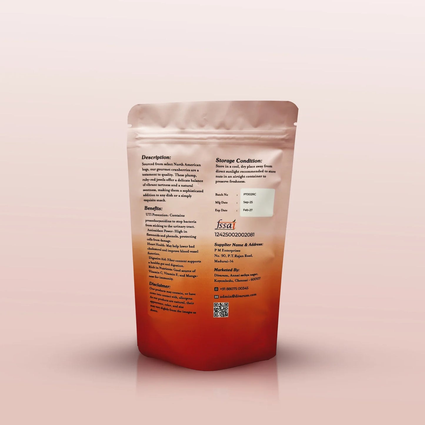 GOURMET RUBY CRANBERRIES 75gm