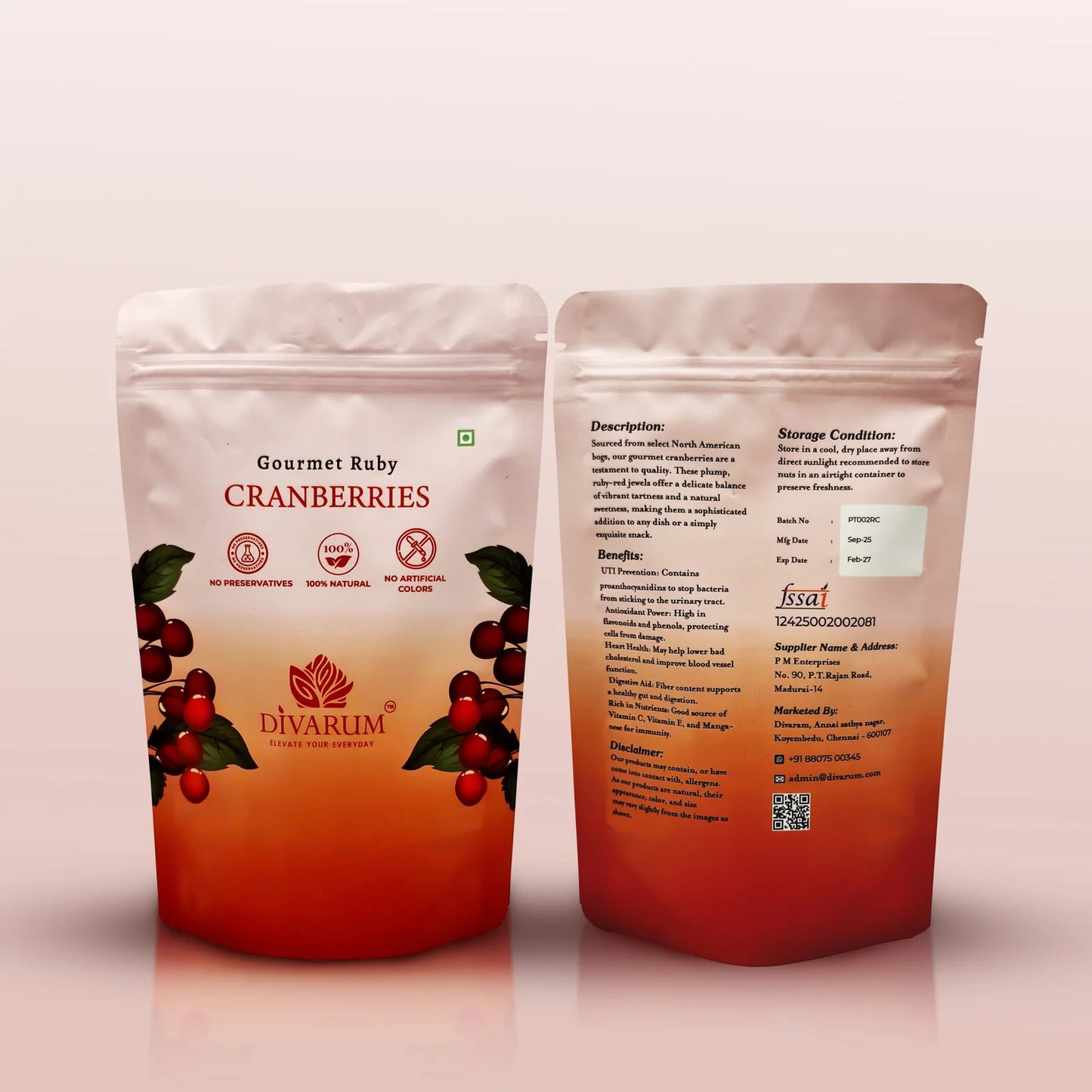 GOURMET RUBY CRANBERRIES 75gm
