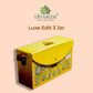 The Luxe Edit nuts gift hamper by Divarum showing the packaging with the product name.