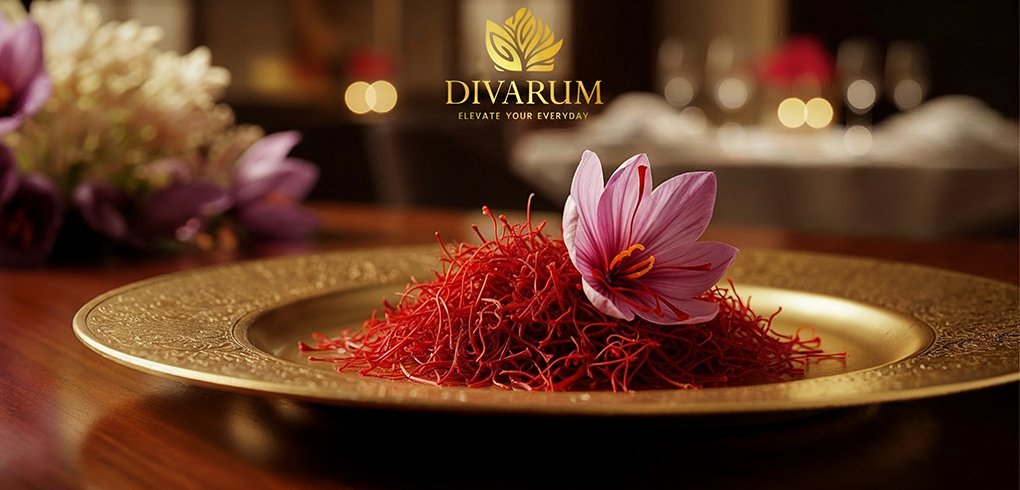 Saffron flowers during harvest season